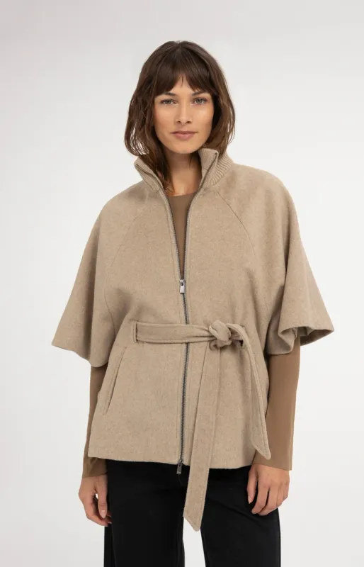 YAYA Ponchojas met ribkraag Bruin