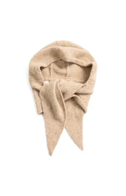 YAYA Gebreide capuchonsjaal Beige