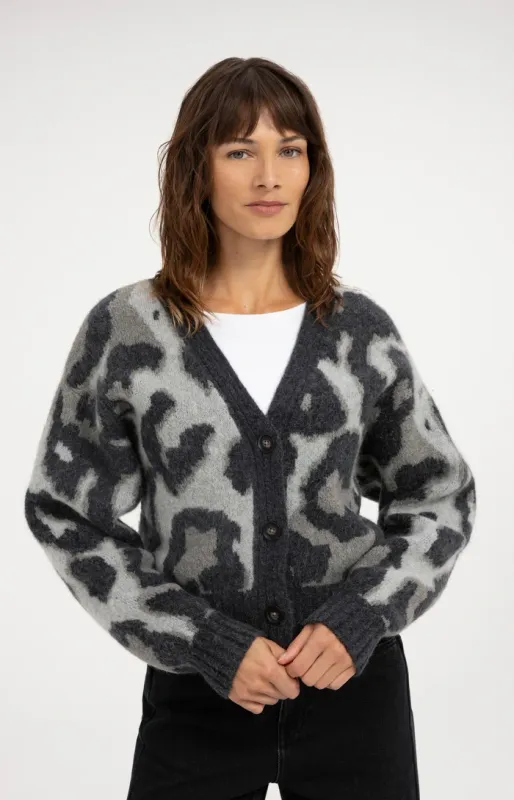 YAYA Gebreid vest met patroon Grijs