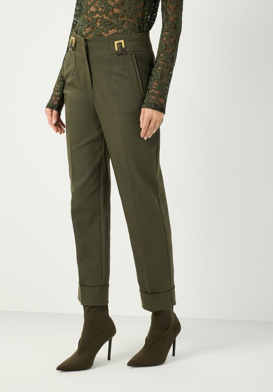 moreandmore Broek met gaspdetails Groen