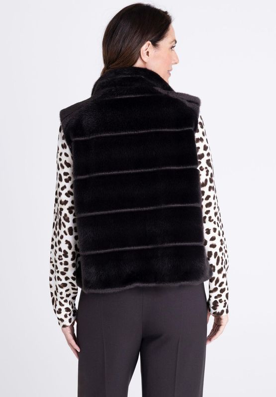 Frank Walder vest met nepbont Beige