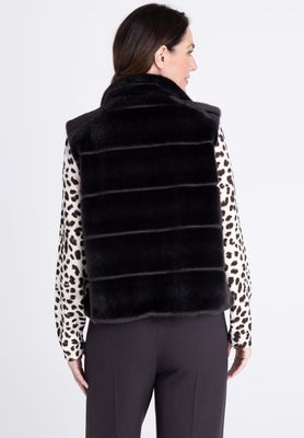 Frank Walder vest met nepbont Beige