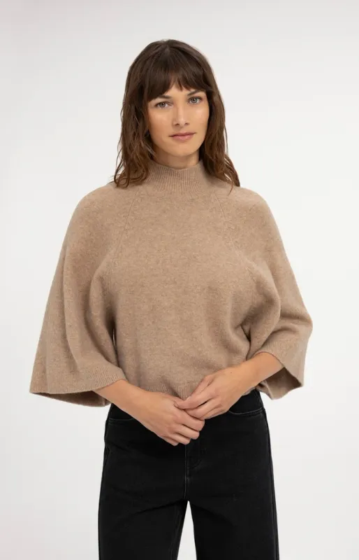 YAYA Trui met wijde mouwen Beige