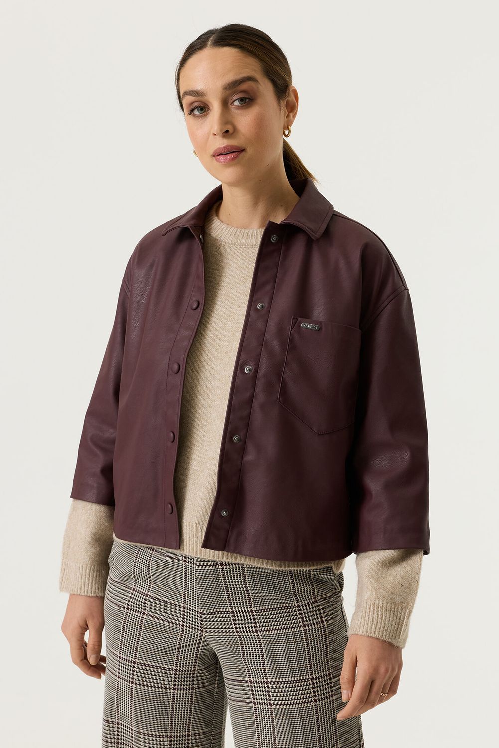 Garcia ladies Leather look Jas Rood
