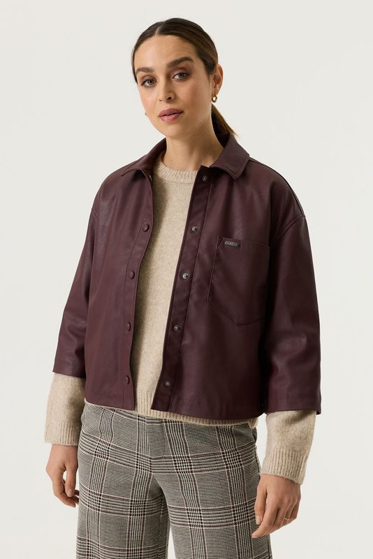 Garcia Leather look Jas Rood