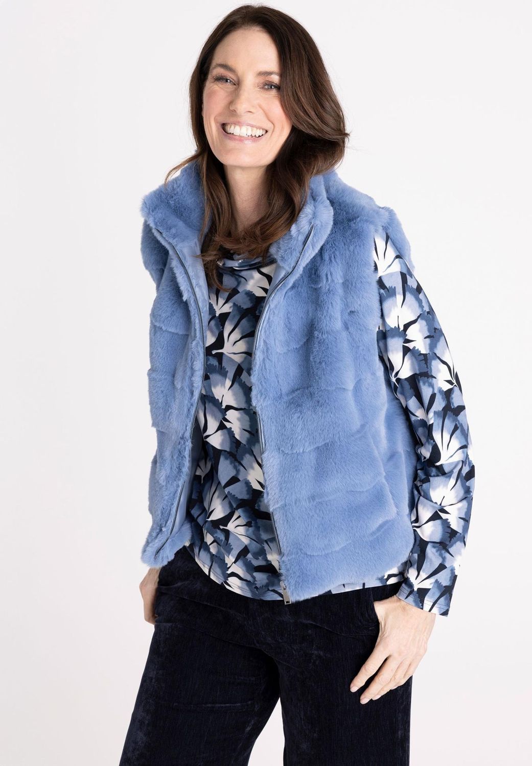 Frank Walder Zacht Vest Blauw