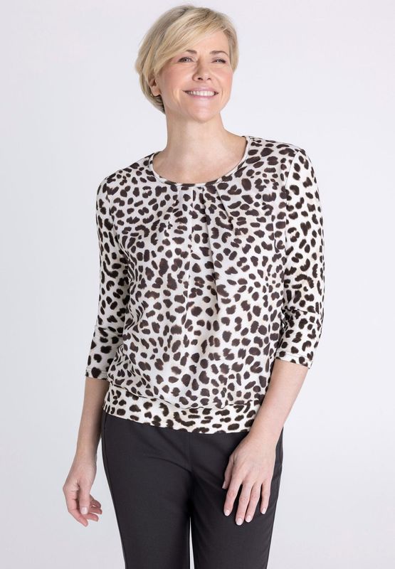 Frank Walder  shirt met plooien Beige