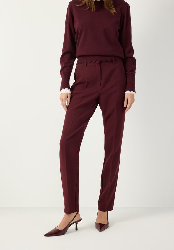 moreandmore Slim Fit Broek Rood