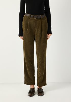 moreandmore Corduraoy Barrel Broek met riem Groen