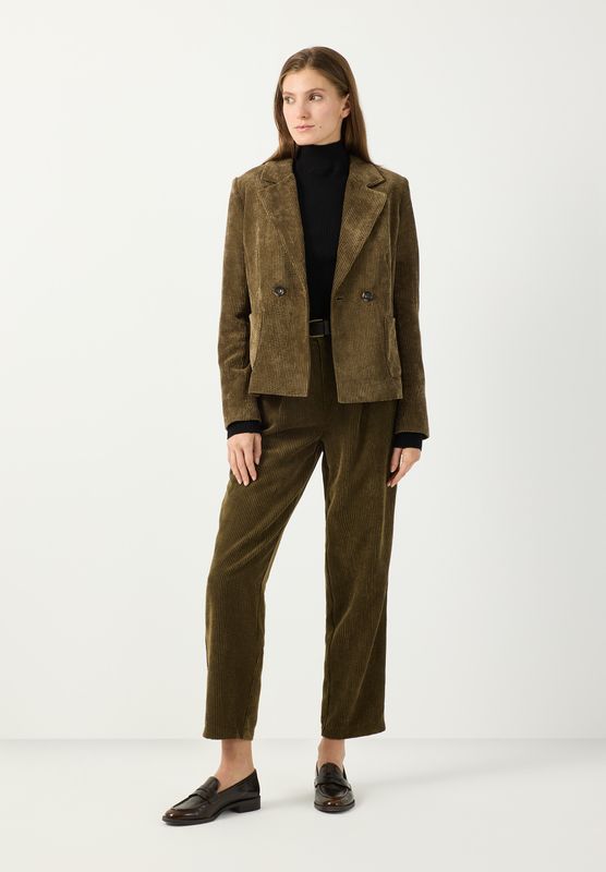 moreandmore Corduraoy Barrel Broek met riem Groen