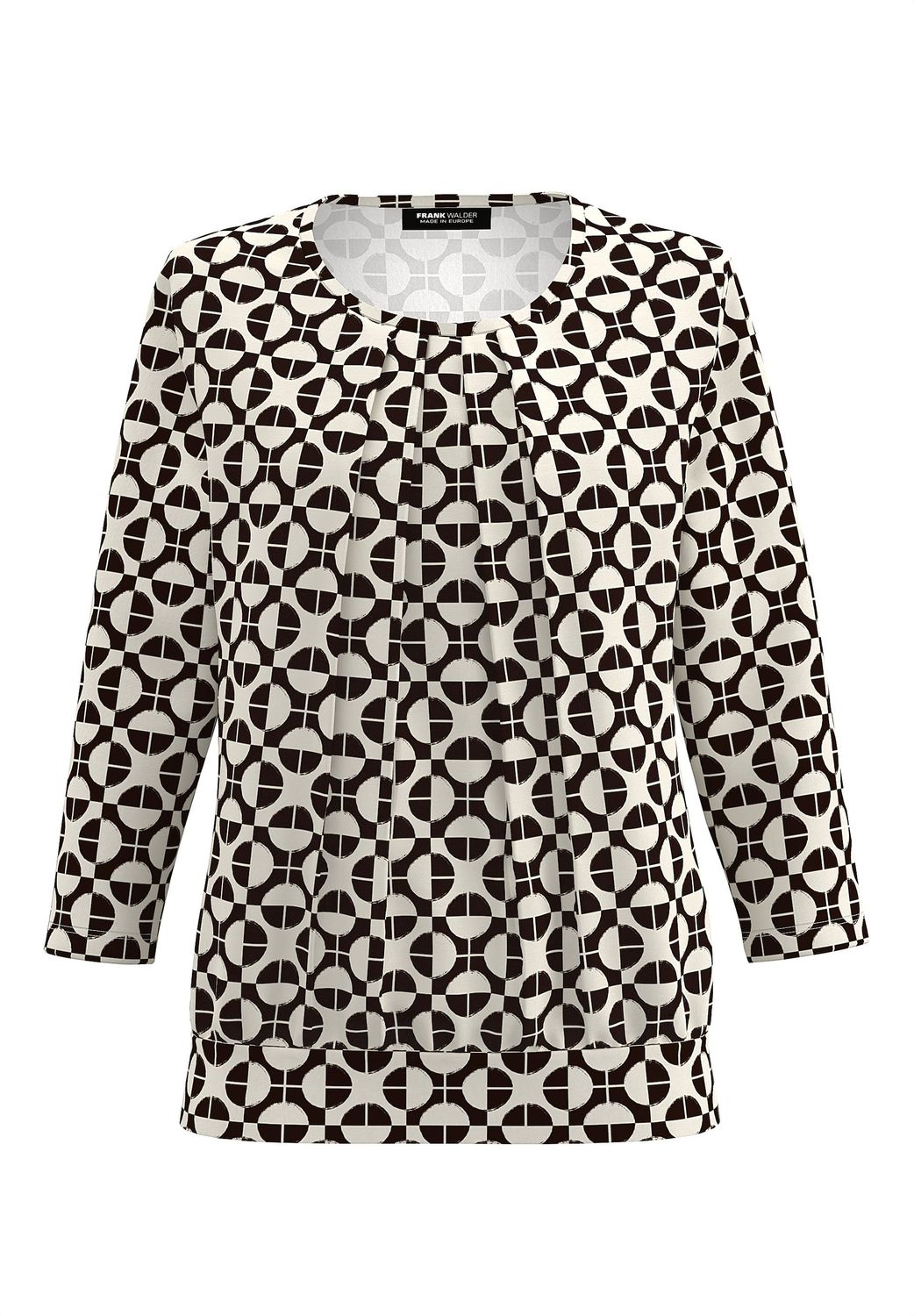 Frank Walder shirt met plooien Beige / Bruin