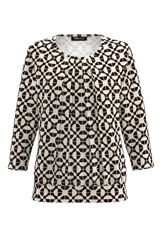 Frank Walder shirt met plooien Beige / Bruin