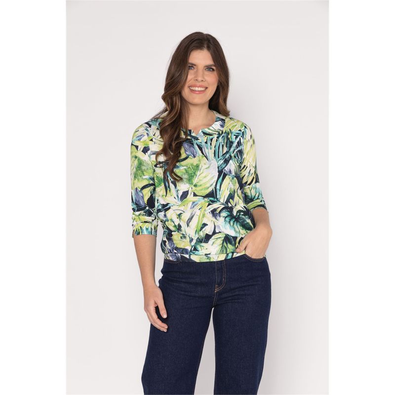 Roberto Sarto Blouson ronde hals Groen Roberto Sarto Blouson ronde hals Groen