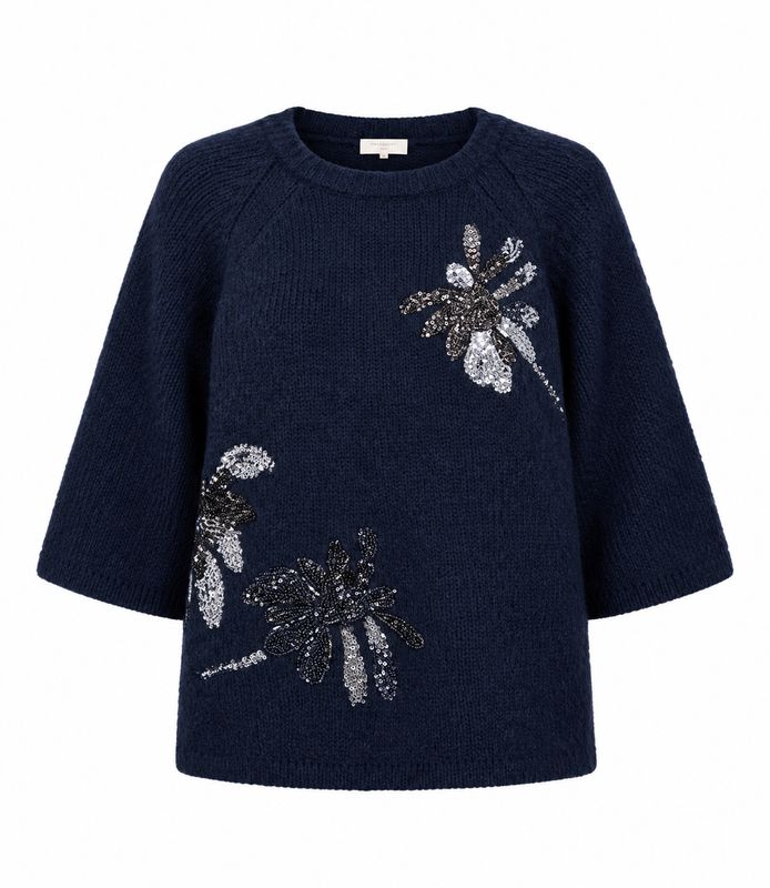 Freequent Trui met pailletten Blauw