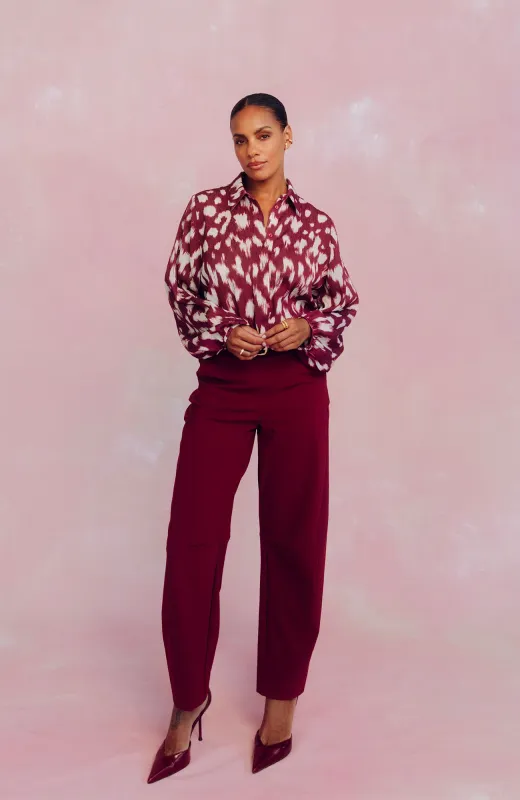 Studio Anneloes Marlis Bonded Barrel Broek Rood