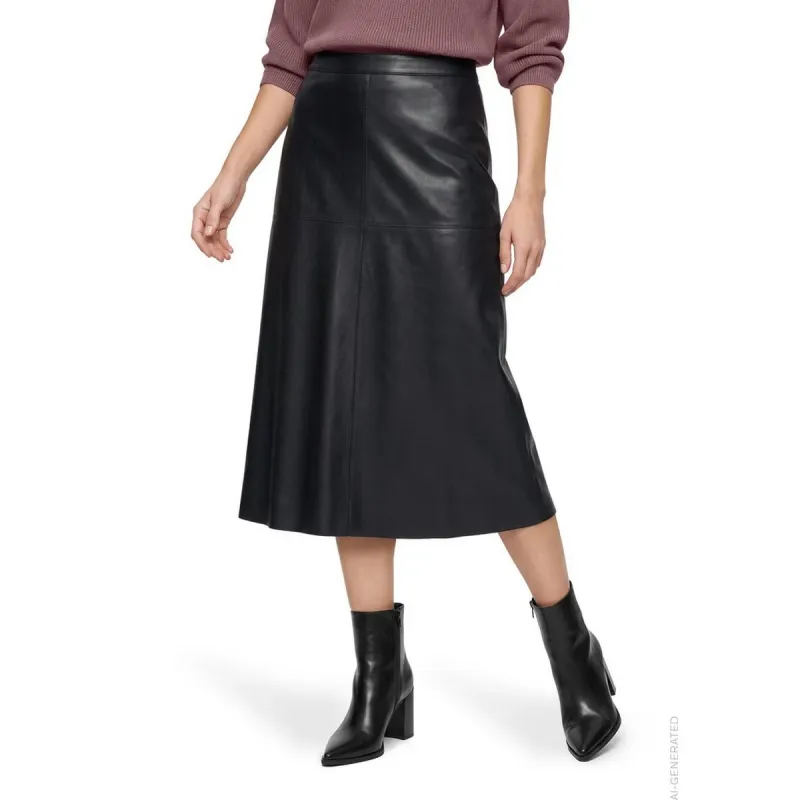 Betty Barclay Lange rok van imitatieleer Zwart