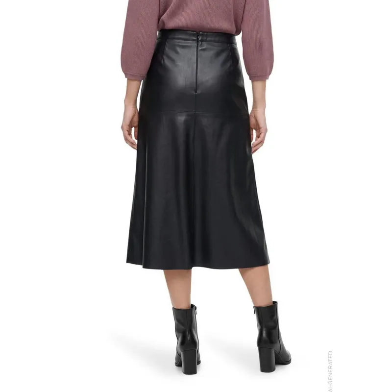 Betty Barclay Lange rok van imitatieleer Zwart
