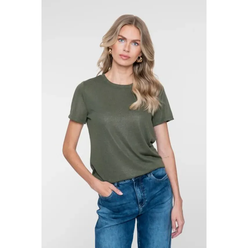 Geisha T-shirt met subtiele glans Groen