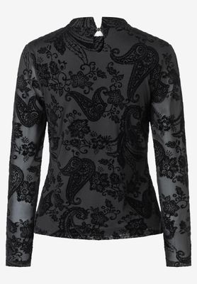 More&amp;More Mesh turtle neck Zwart