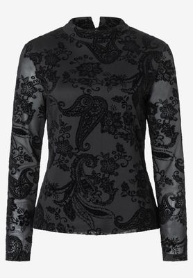 More&amp;More Mesh turtle neck Zwart