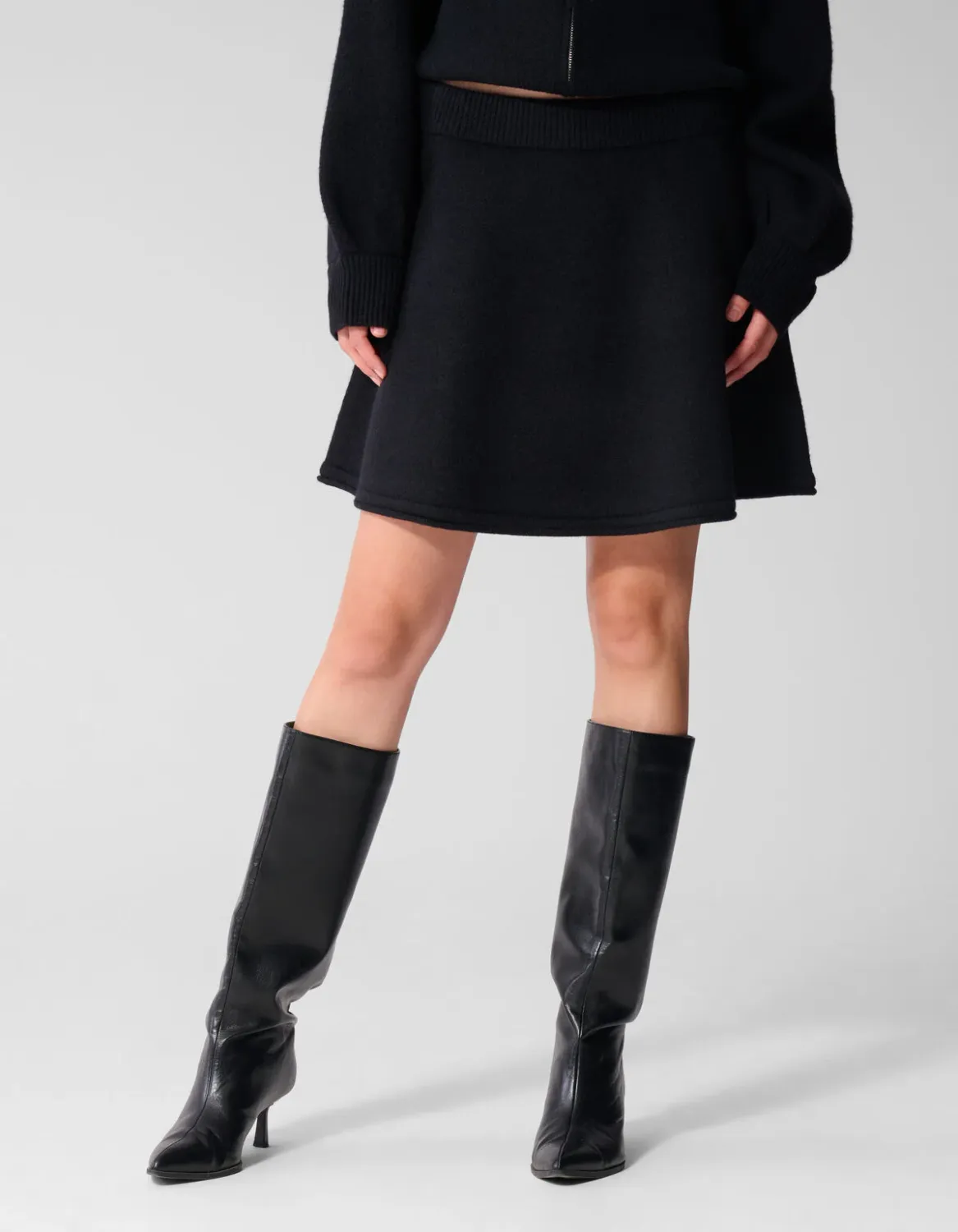 Shoeby Gebreide Rok Antraciet