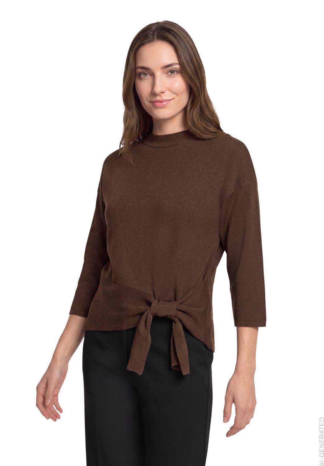 Betty Barclay Trui met 3/4 mouwen en knoopdetail Bruin