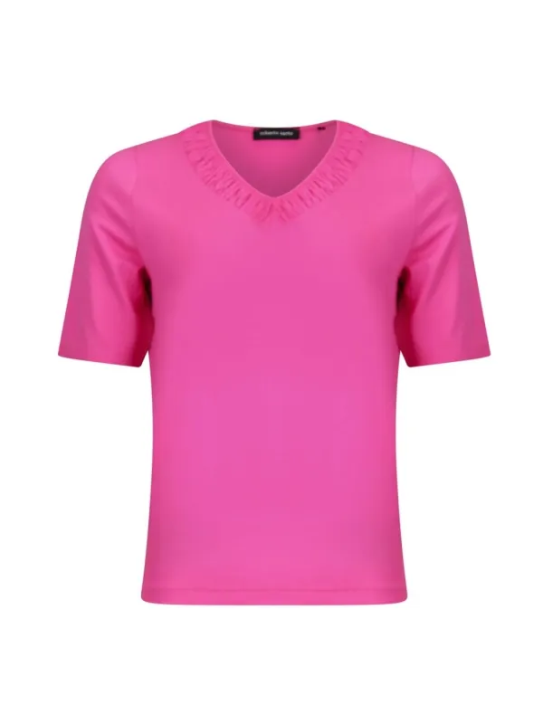 Roberto Sarto T-shirt v-hals Roze