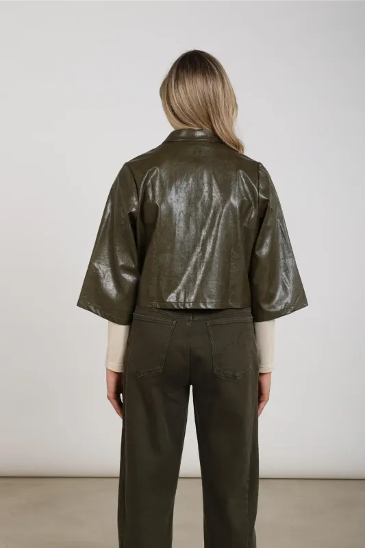 Nukus Mara leren look Jacket Groen