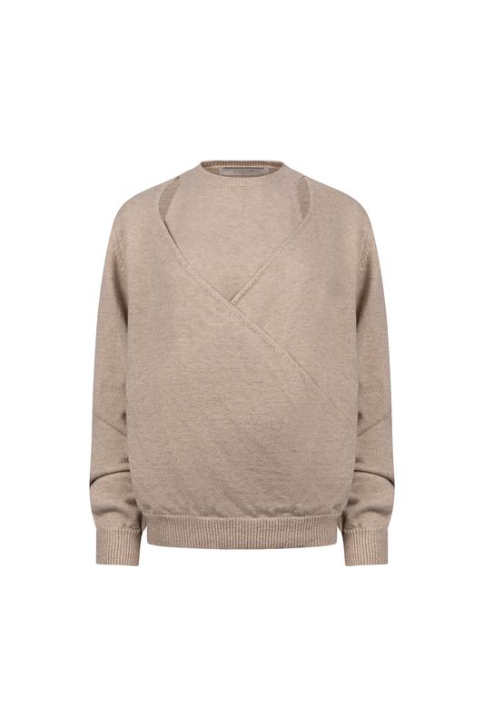 Nukus Merel Trui lurex Beige