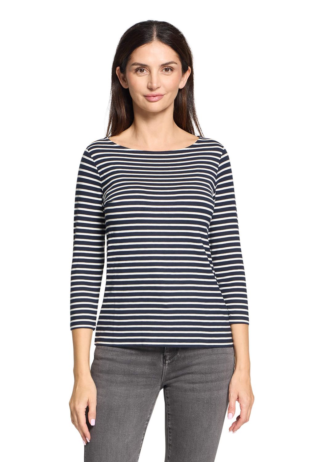 Betty Barclay  Gestreept Shirt met 3/4 mouwen Zwart/ wit