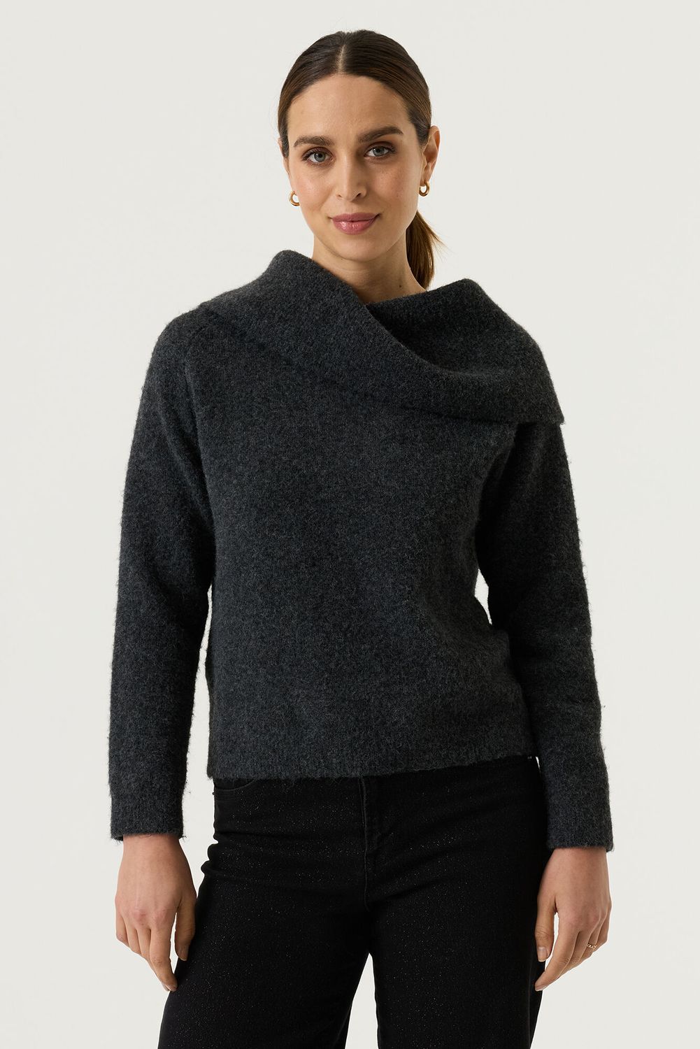 Garcia off shoulder Trui Grijs