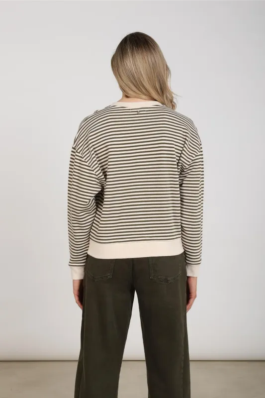 Nukus Nelly Trui met strepen Beige/Groen