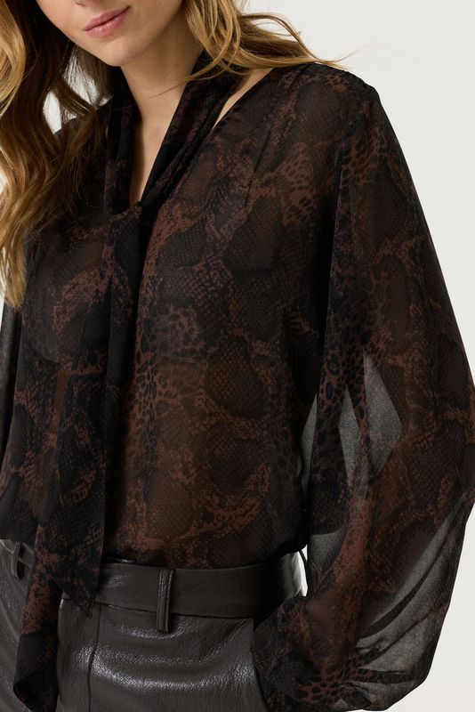 Garcia Blouse met print Bruin