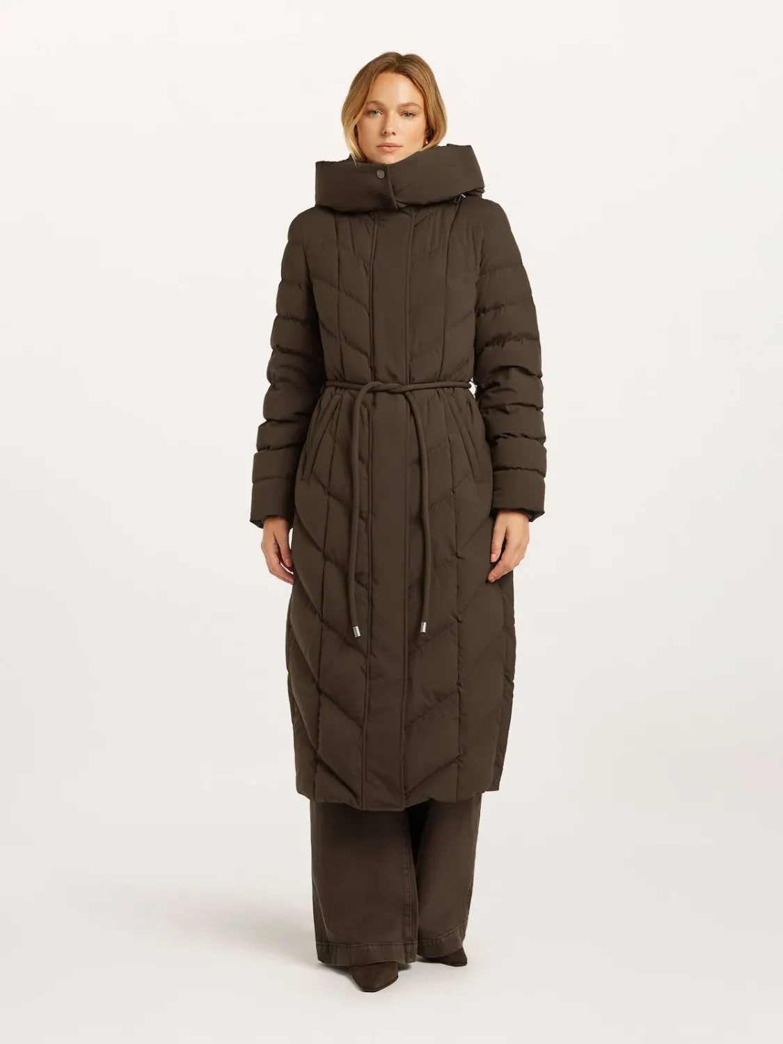 Beaumont VALEA long coat Jas Bruin