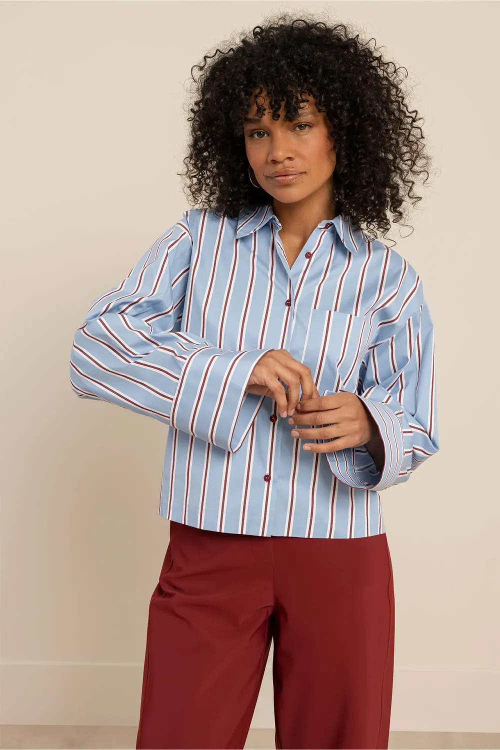 Studio Anneloes Erina stripe blouse Blauw