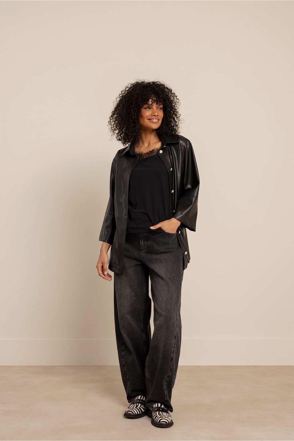 Studio Anneloes Macha lace top Zwart