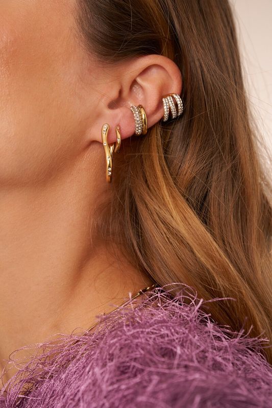 My Jewellery Magical mini organische oorringen met strass Goud