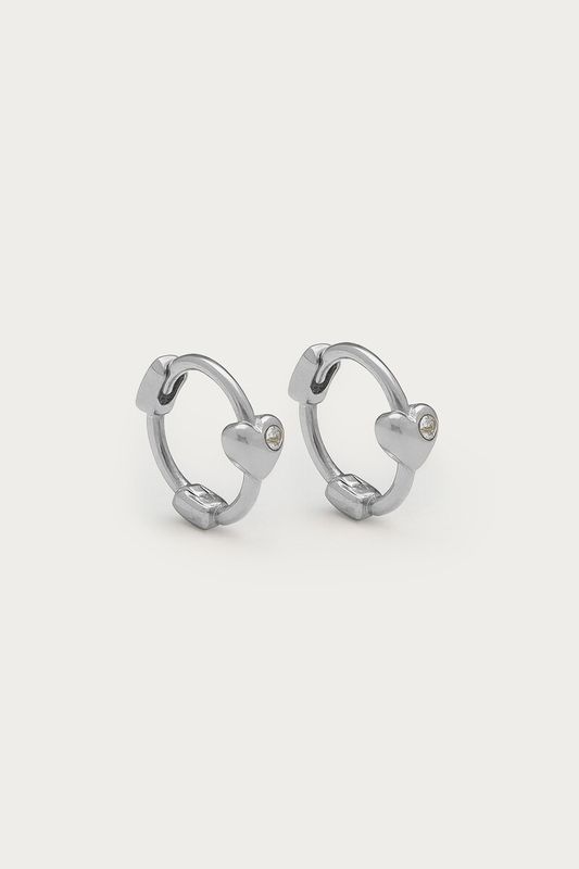 My Jewellery Magical mini oorringen met hartje en strass Zilver