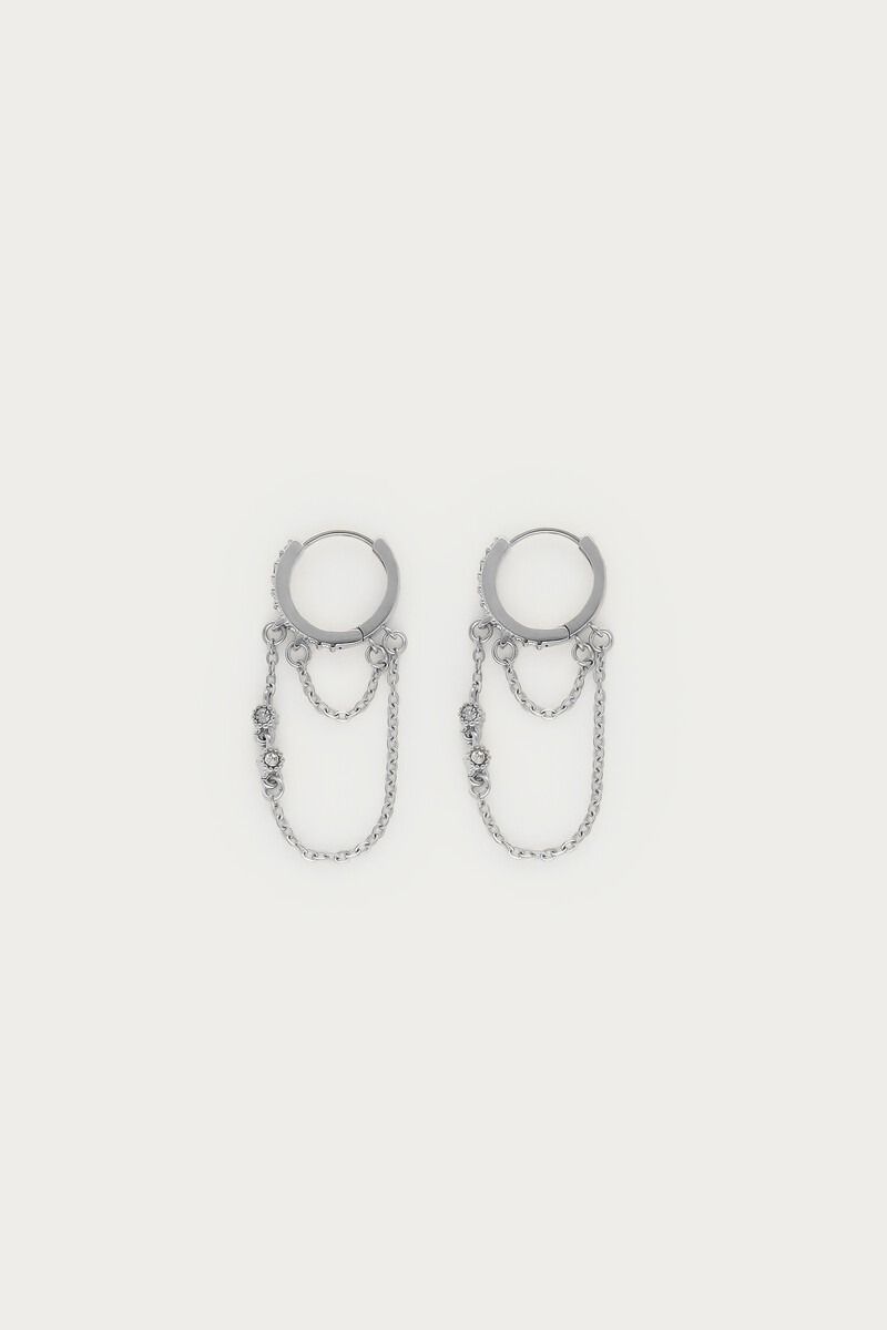 My Jewellery Magical oorringen met strings en strass Zilver