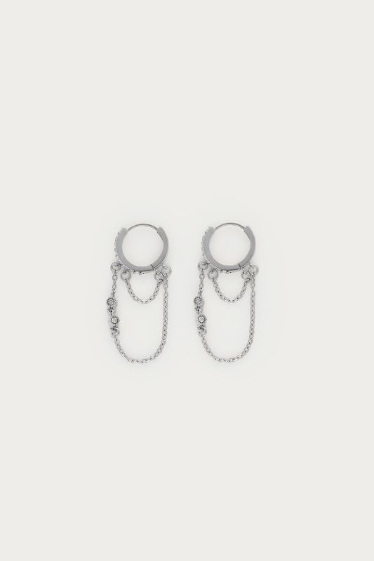 My Jewellery Magical oorringen met strings en strass Zilver