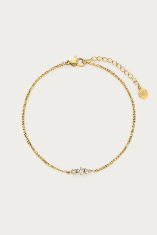 My Jewellery Magical armband met drie strass stenen Goud
