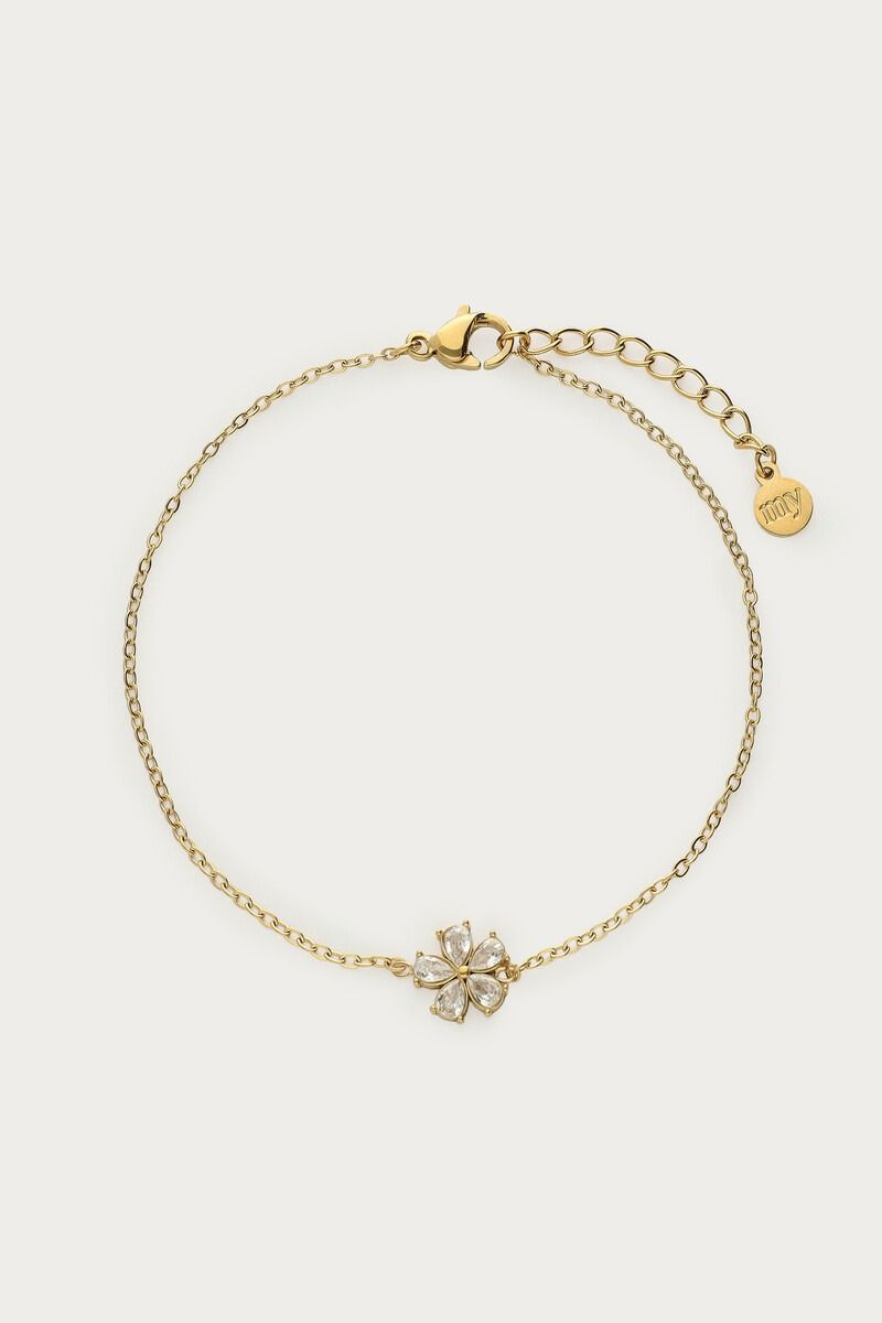 My Jewellery Magical armband met kleine bloemen strass steen Goud