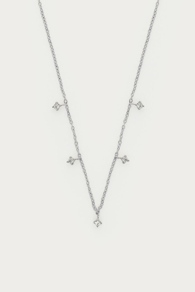 My Jewellery Magical ketting met vijf strass stenen Zilver