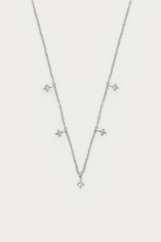 My Jewellery Magical ketting met vijf strass stenen Zilver