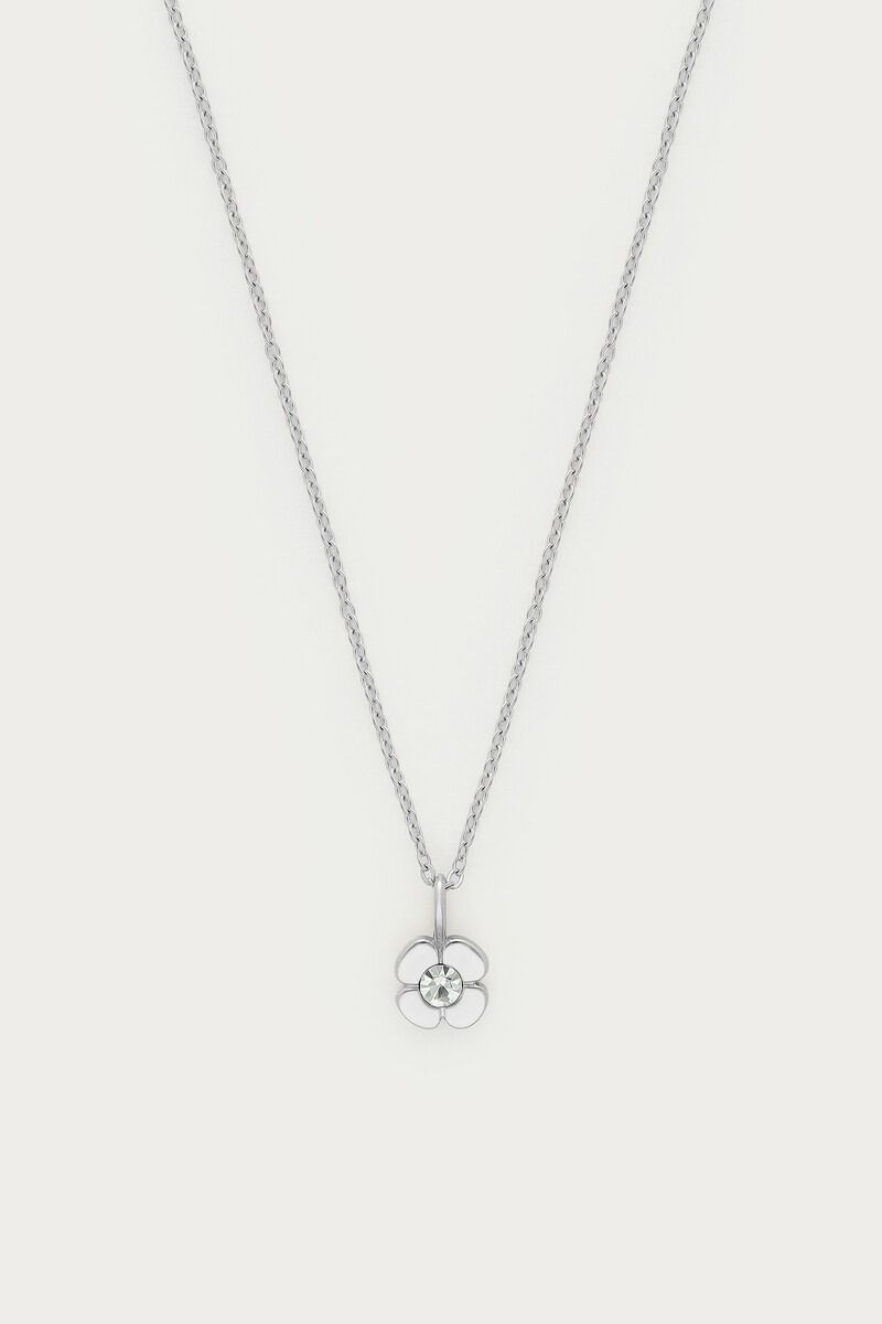 My Jewellery Magical ketting met bloem en strass steen Zilver