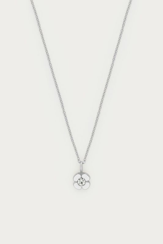 My Jewellery Magical ketting met bloem en strass steen Zilver