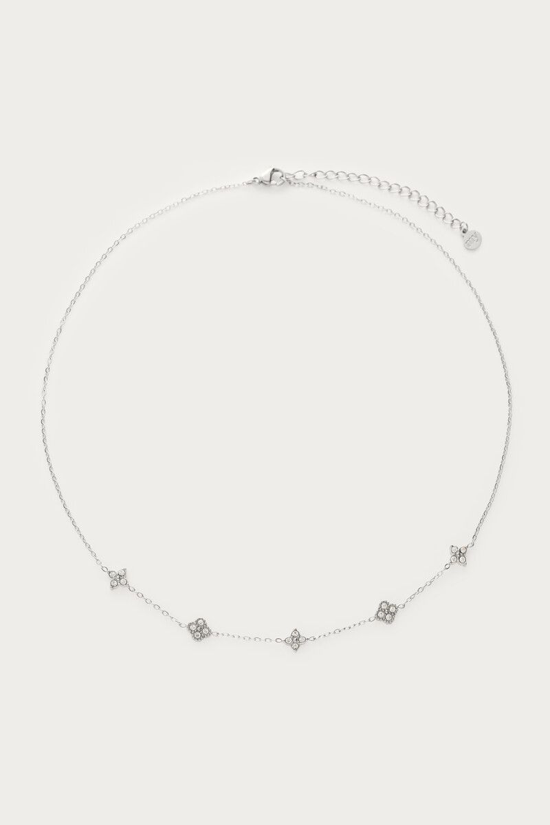 My Jewellery Midnight ketting met vijf strass klavers Zilver