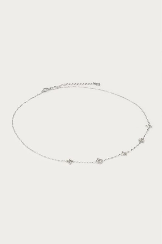 My Jewellery Midnight ketting met vijf strass klavers Zilver