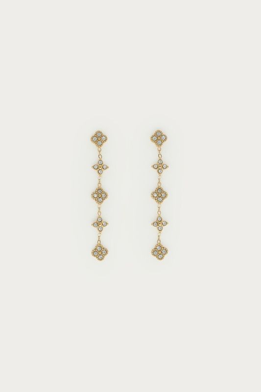 My Jewellery Magical oorhangers met zon en klaver strass Goud