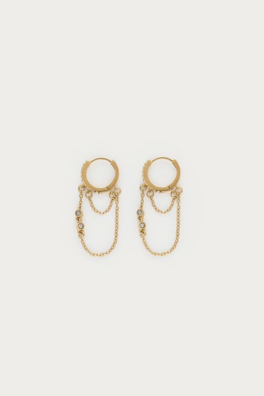 My Jewellery Magical oorringen met strings en strass Goud